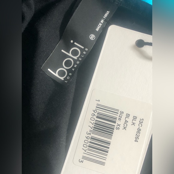 NWT Bobi Square Neck Shirred Tank in Black - Size XS - Picture 5 of 7